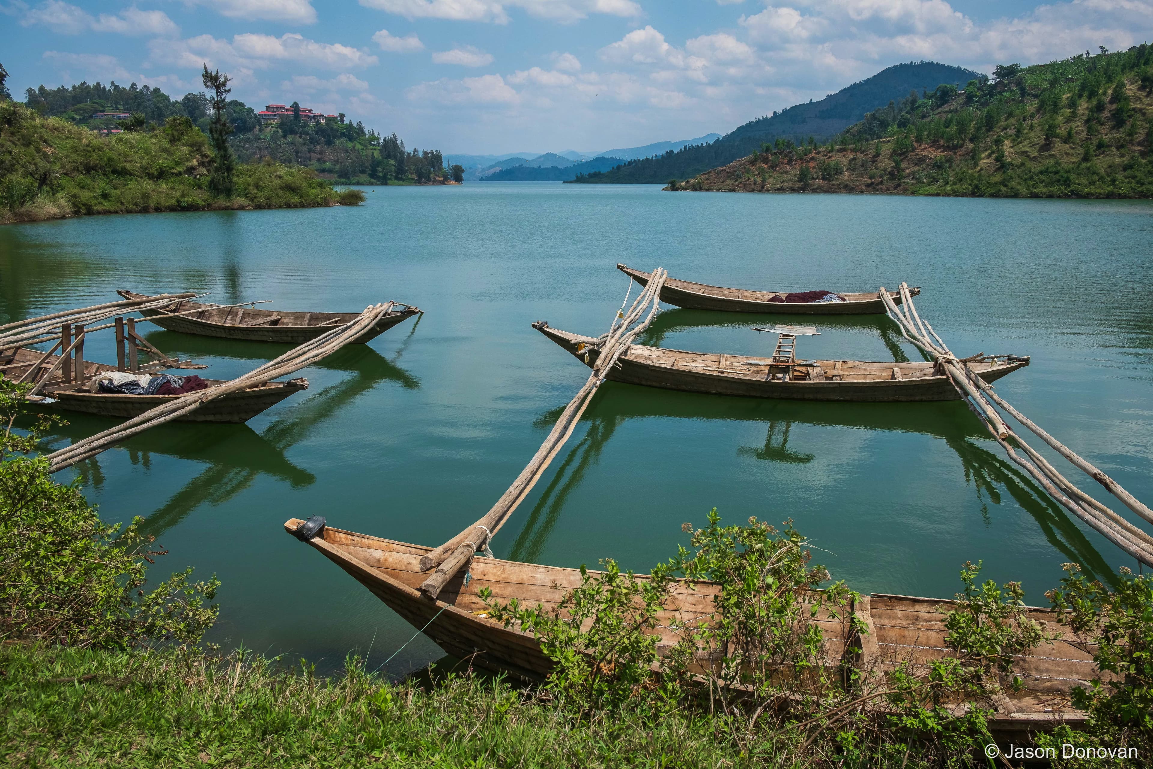 Three-hulled Fishing Boat Rwanda photography by Jason Donovan